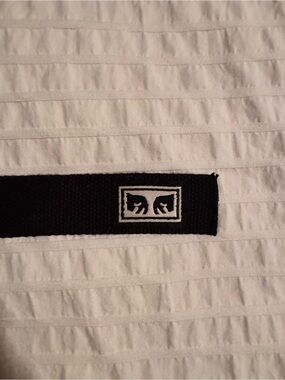 Obey Black and White Web Belt with Logo